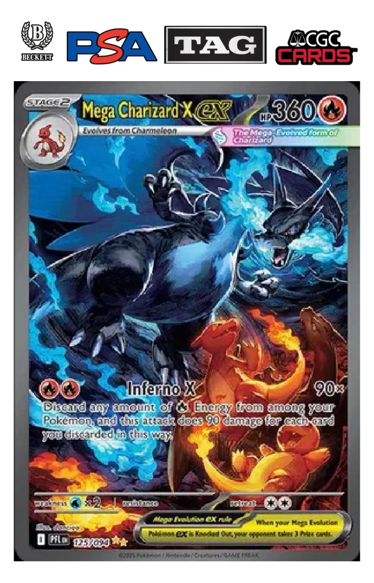 Mega Charizard X EX Special Illustration Rare — Charizard remains the most consistently valuable character in the Pokémon TCG