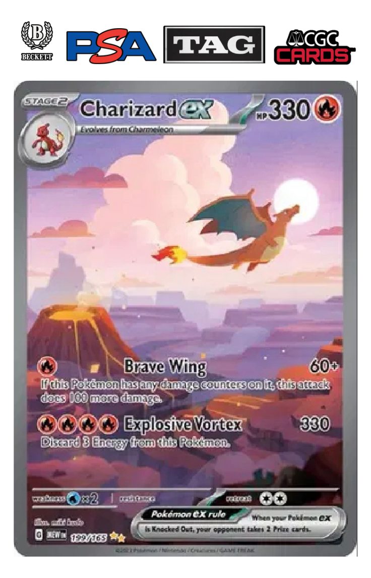 Charizard EX Special Illustration Rare 199/165, a modern textured card of the kind most often counterfeited