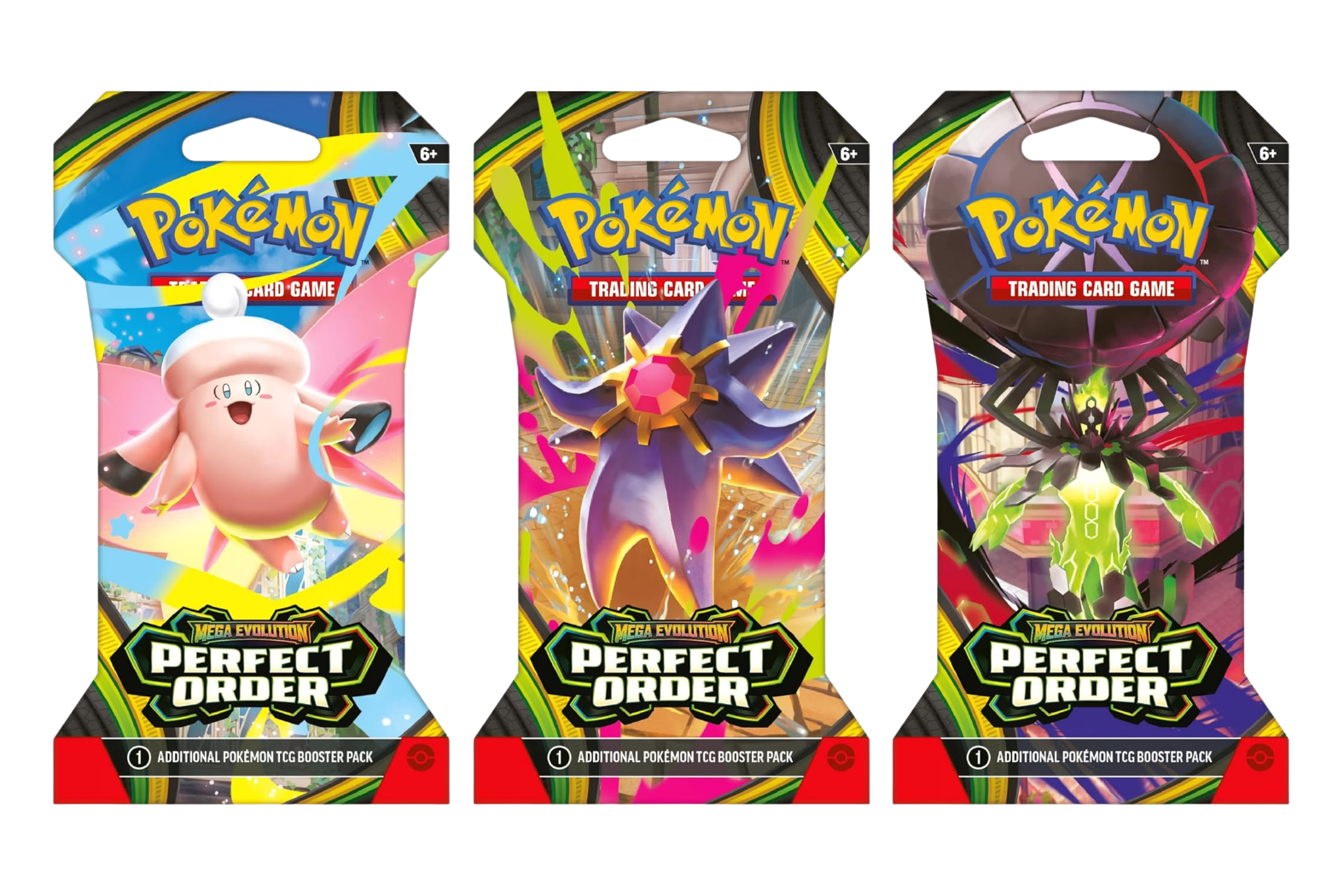 2026 Pokémon Mega Evolution Perfect Order Sleeved Booster Pack Lot of 3 ( Artwork May Vary )